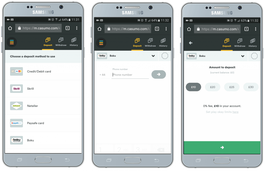 deposit by landline phone bill